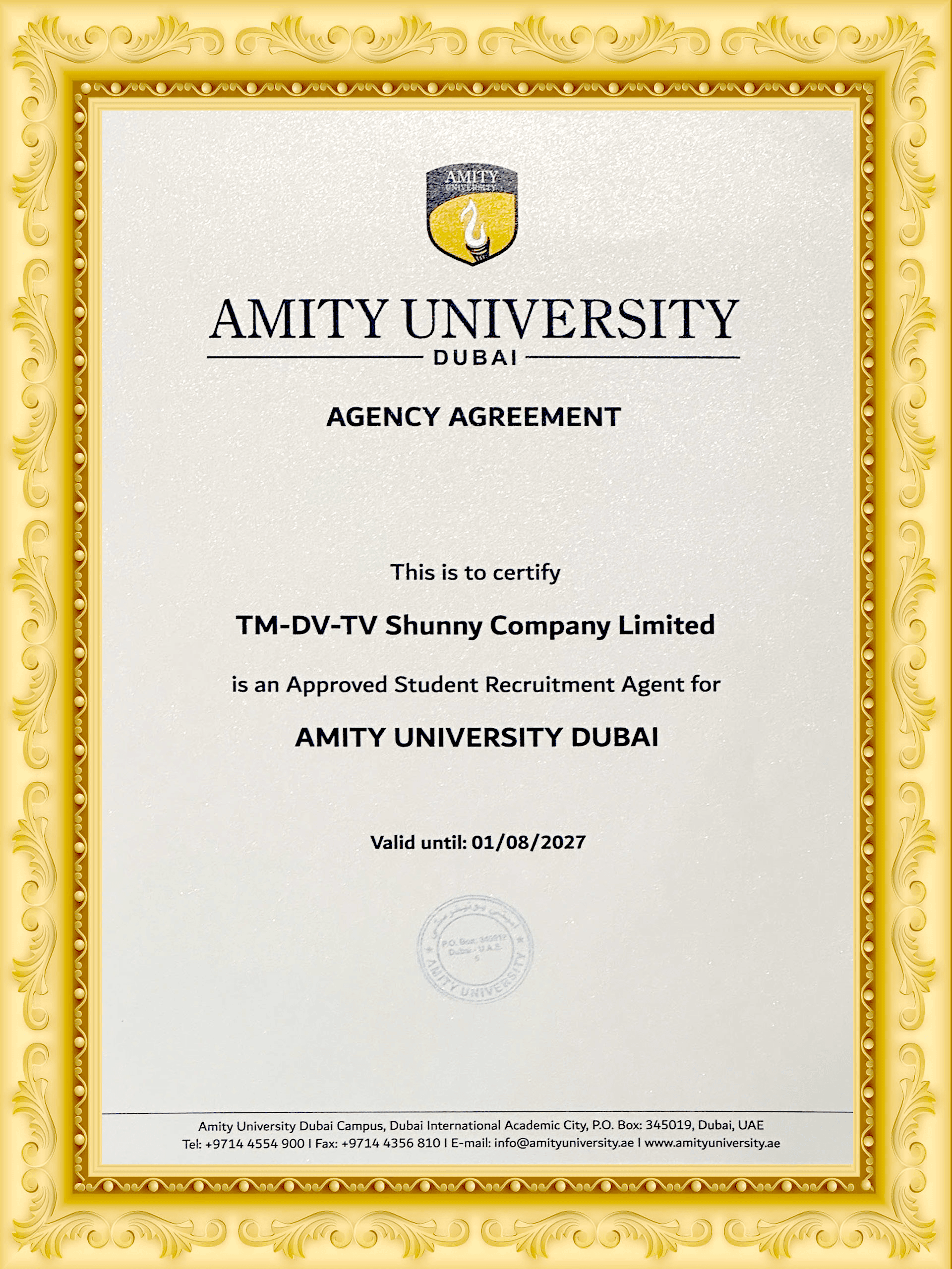 Chứng nhận Amity Education Group